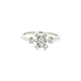 18k White Gold and Diamond Fancy Ring in size 5.5 and total gold weight of 2.56g